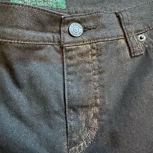 Lauren Jeans Co by Ralph Lauren Jeans Women's Size 10 Black with Gold Dust - Picture 3 of 11